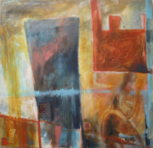 Pensive in a Dangerous Landscape - 1986 - Acrylic, Mixed Media on Canvas - 122 X122