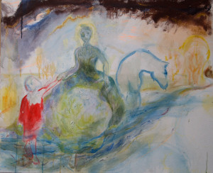 Journey with the Girl - 2006 - Acrylic, Mixed Media on Canvas -120 X 95cm