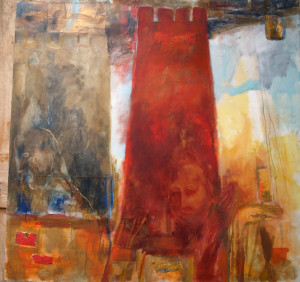 The Sturdy Castle & the Wafting Angel - 1986 - Acrylic, Mixed Media on Canvas - 133 X 133 cm