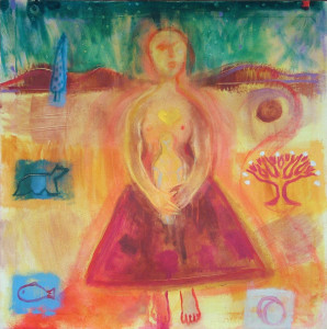 Heartsong - 1995 - Acrylic on Canvas - 92 X 92 cm,- Sold
